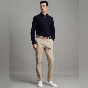 REISS Pitch Slim Fit Chino Pants Trousers Beige Mens 34